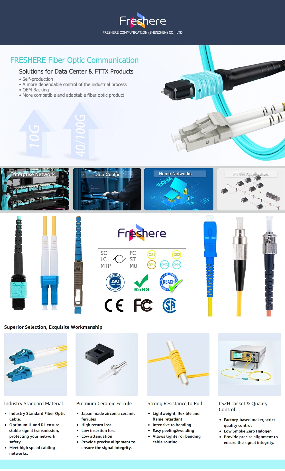 LC/Upc-Sc/Upc-Sm-Dx Single Mode Fiber Optical Patch Cords